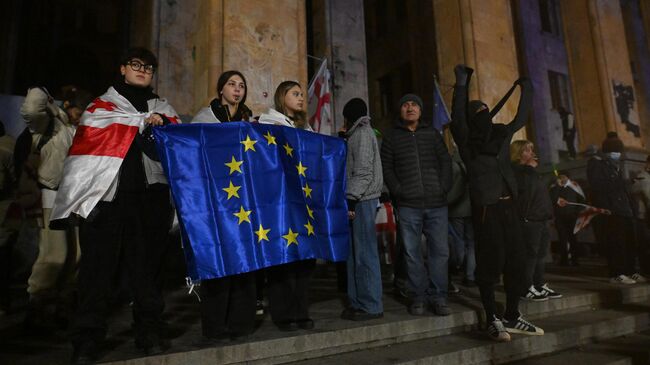 Акция протеста оппозиции в Тбилиси