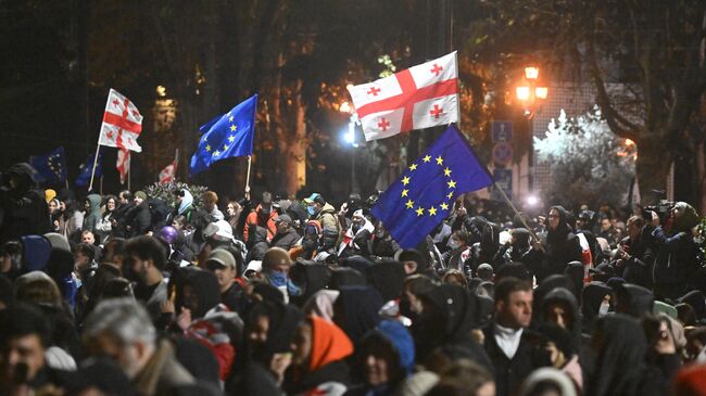 Акция протеста оппозиции в Тбилиси