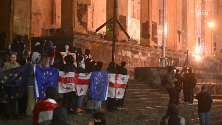 Продолжение акции протеста оппозиции в Тбилиси