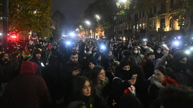 Акция протеста оппозиции в Тбилиси
