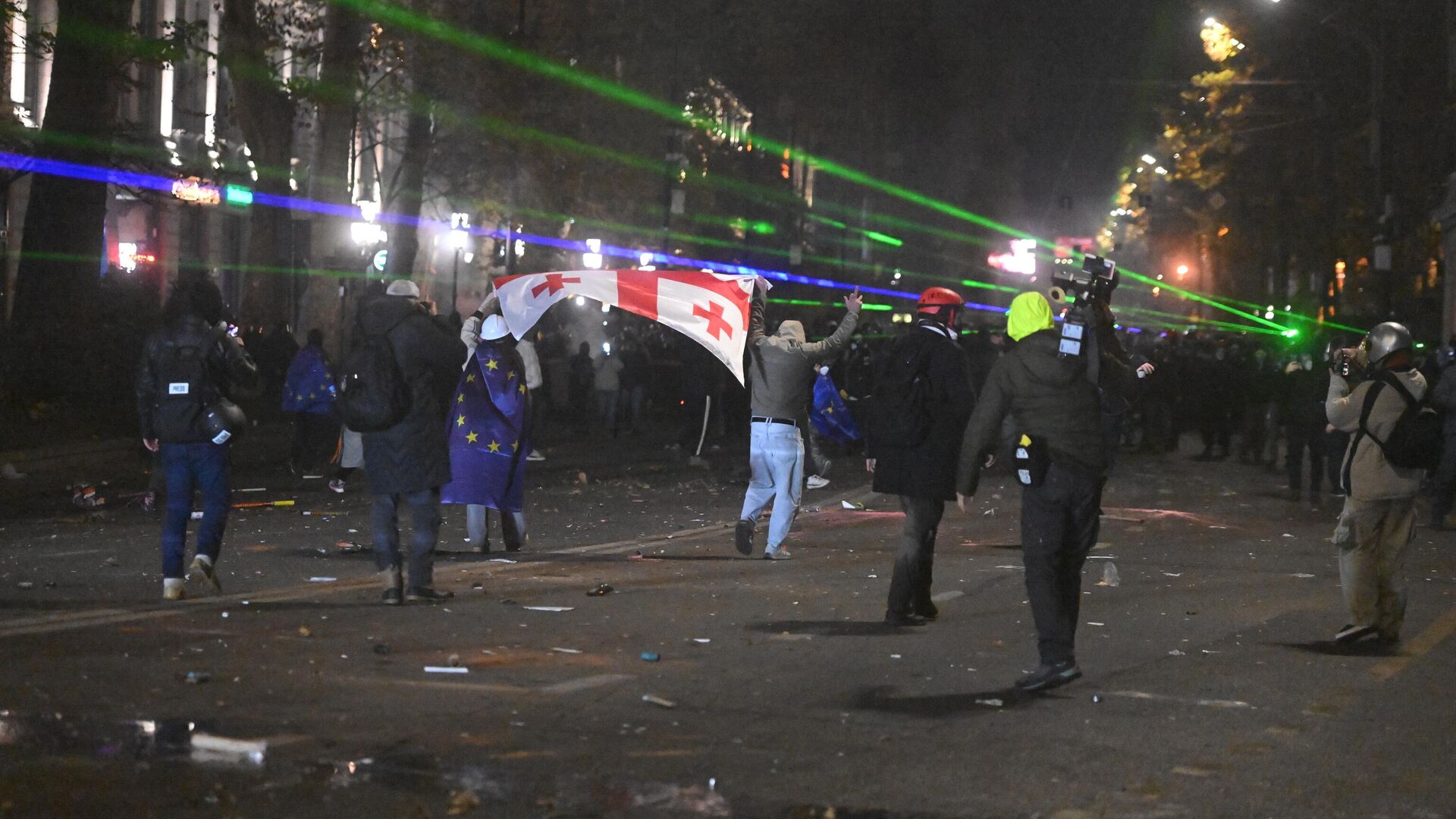 Barricades and fireworks: protests in Georgia escalate.