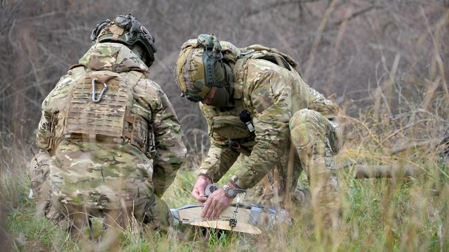 Бойцы бригады спецназначения на боевой задаче