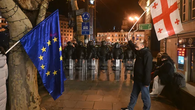 Акция протеста оппозиции в Тбилиси