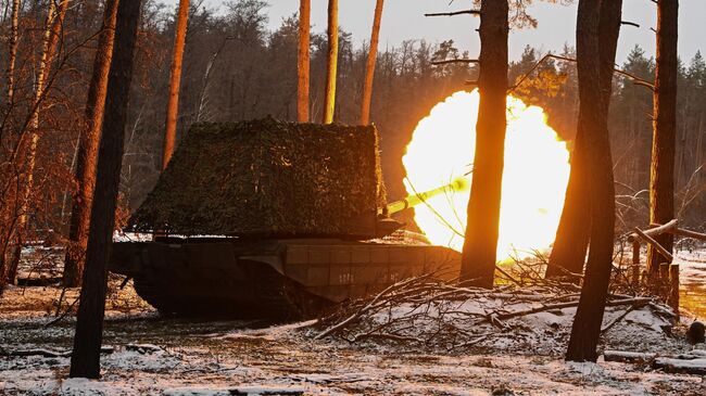 Боевая работа экипажа танка Т-90М Прорыв в зоне СВО