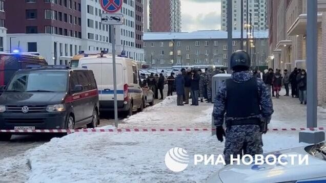 Место происшествия, где было приведено в действие взрывное устройство на Рязанском проспекте в Москве - РИА Новости, 1920, 17.12.2024