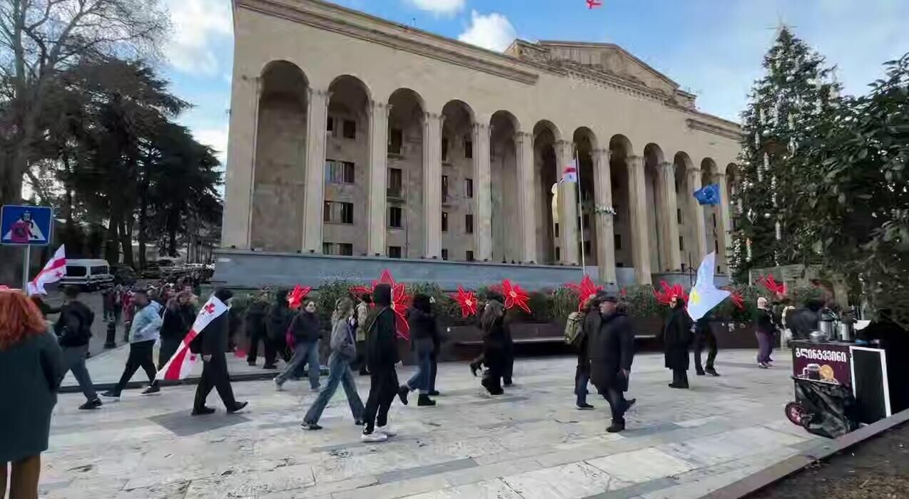 Акция протеста против президента Михаила Кавелашвили у здания парламента Грузии завершилась - РИА Новости, 1920, 30.05.2025