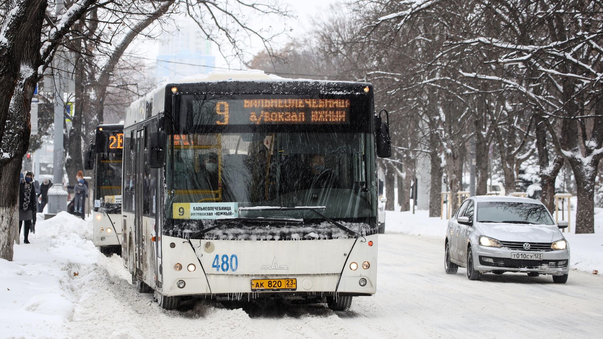 Автобусы на улице Красная в Краснодаре Автобусы на улице Красная в Краснодаре - РИА Новости, 1920, 16.12.2025