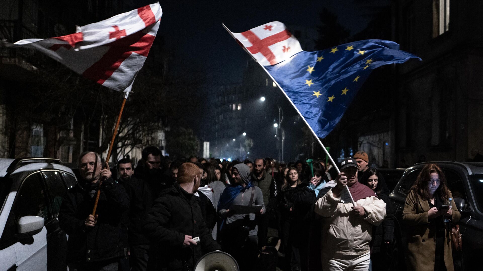 Акция протеста в Батуми. 11 января 2025 - РИА Новости, 1920, 12.01.2025