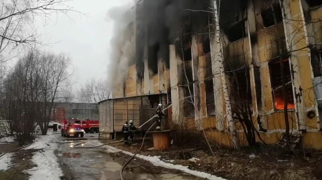 Пожар в производственном помещении в Химках