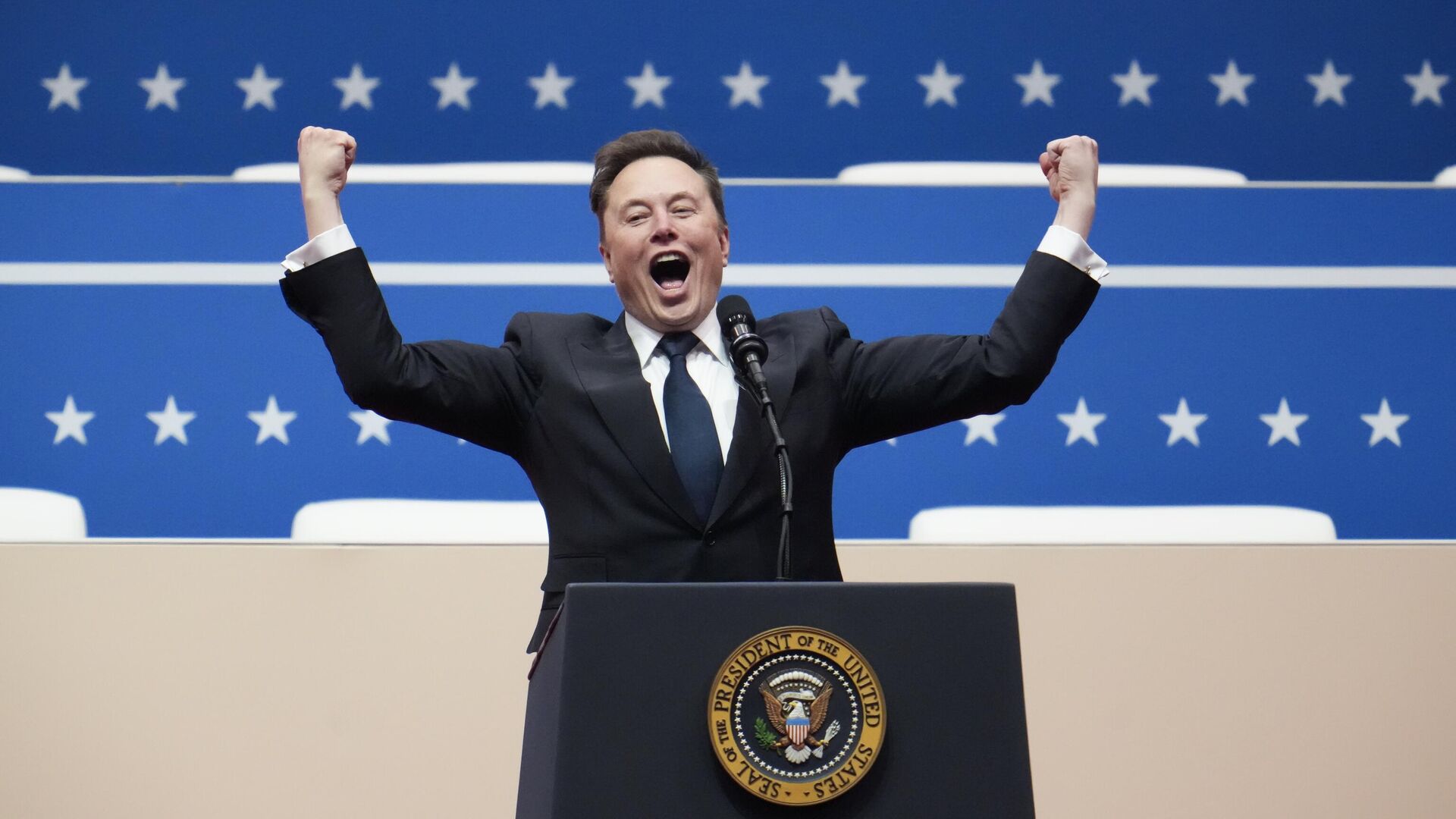 Илон Маск во время своей речи на церемонии инаугурации президента США Дональда Трампа в Вашингтоне - РИА Новости, 1920, 20.01.2025