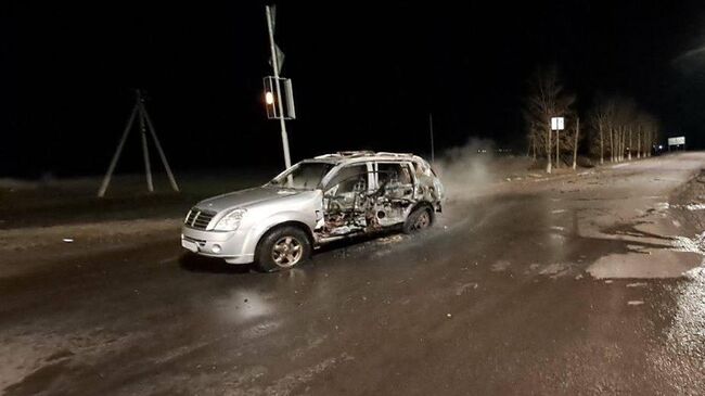 Автомобиль в Белгородской области, по которому ударил БПЛА