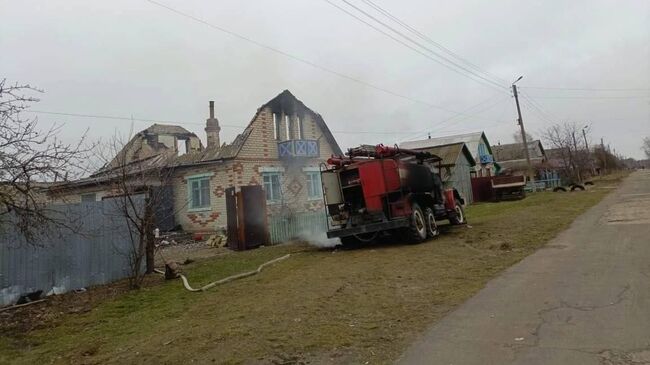 Частный дом и пожарная машина в Брянской области, по которым ударил БПЛА