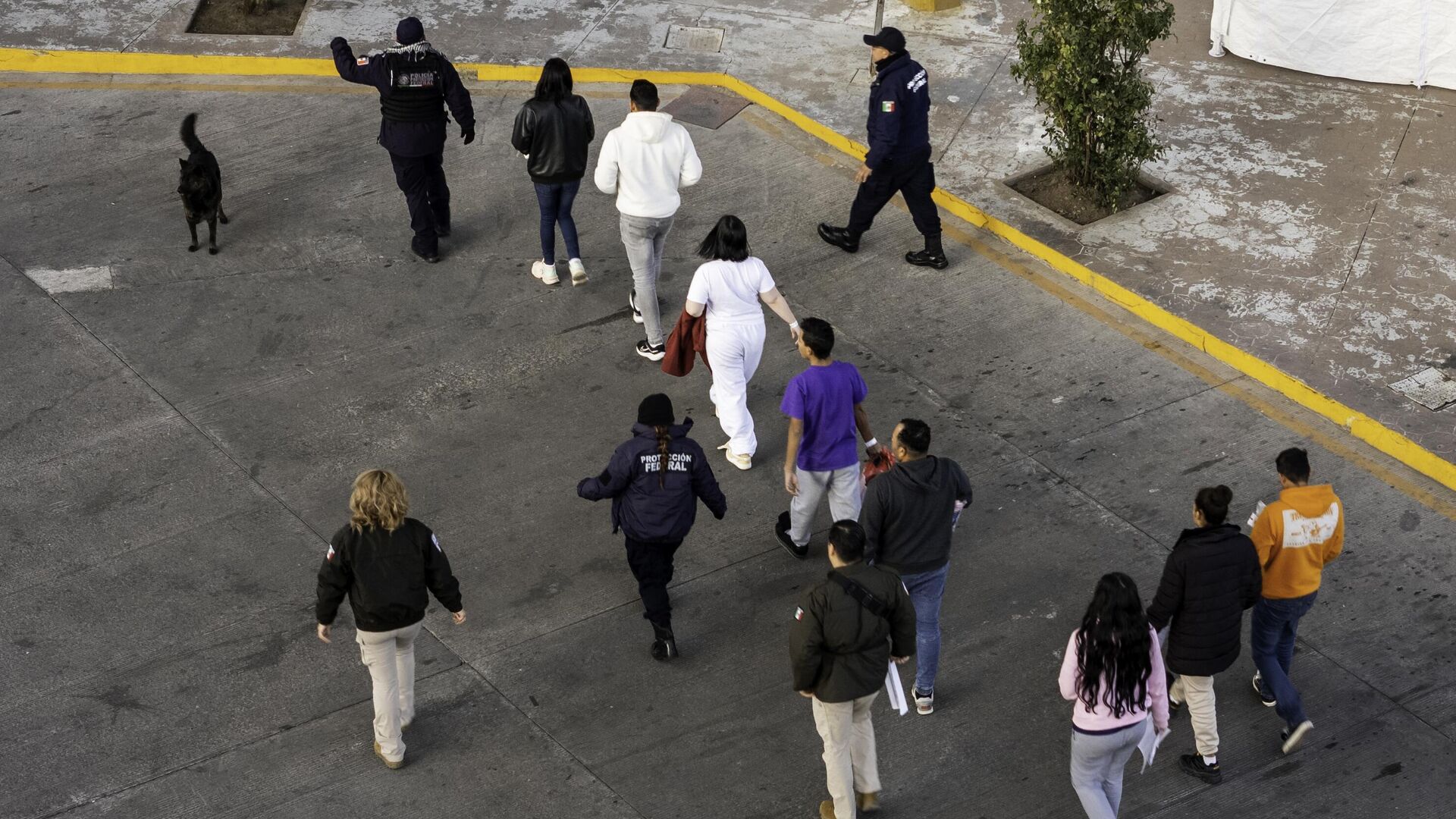 Полиция сопровождает депортированных из США в Мексику Полиция сопровождает депортированных из США в Мексику - РИА Новости, 1920, 23.01.2025