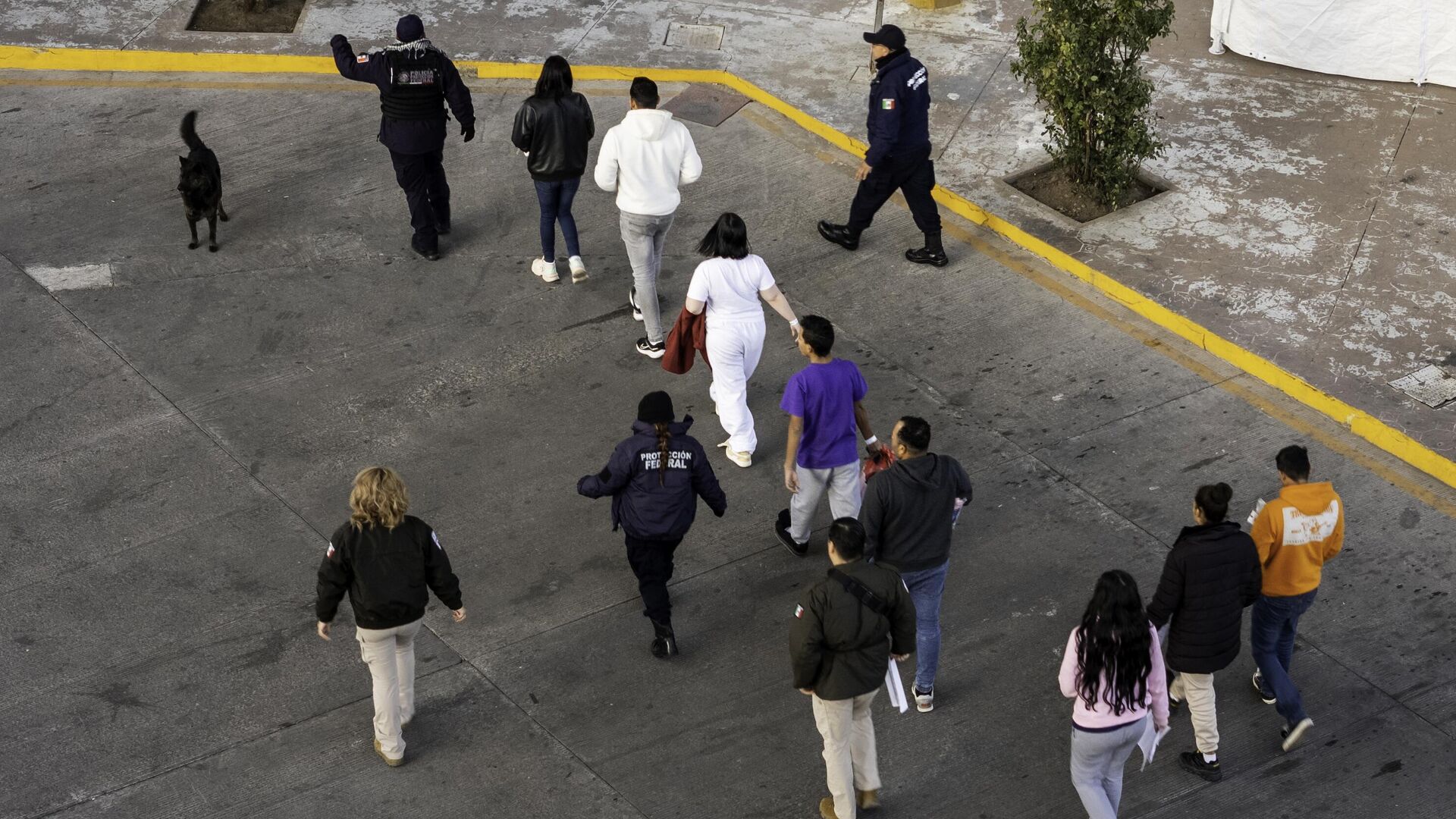 Полиция сопровождает депортированных из США в Мексику - РИА Новости, 1920, 23.01.2025