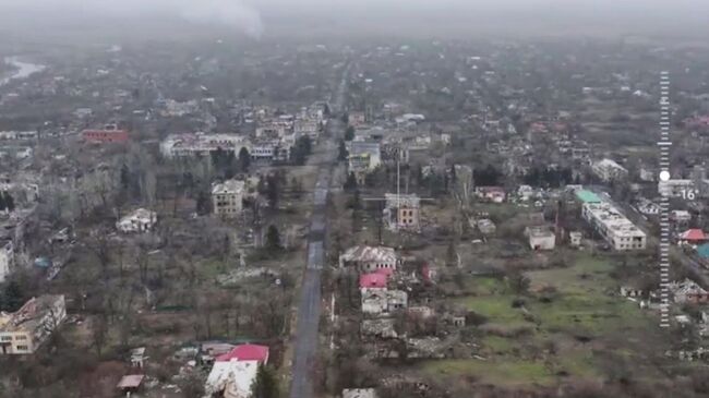 Освобожденная группировкой войск Восток Великая Новоселка в ДНР (скриншот видео)