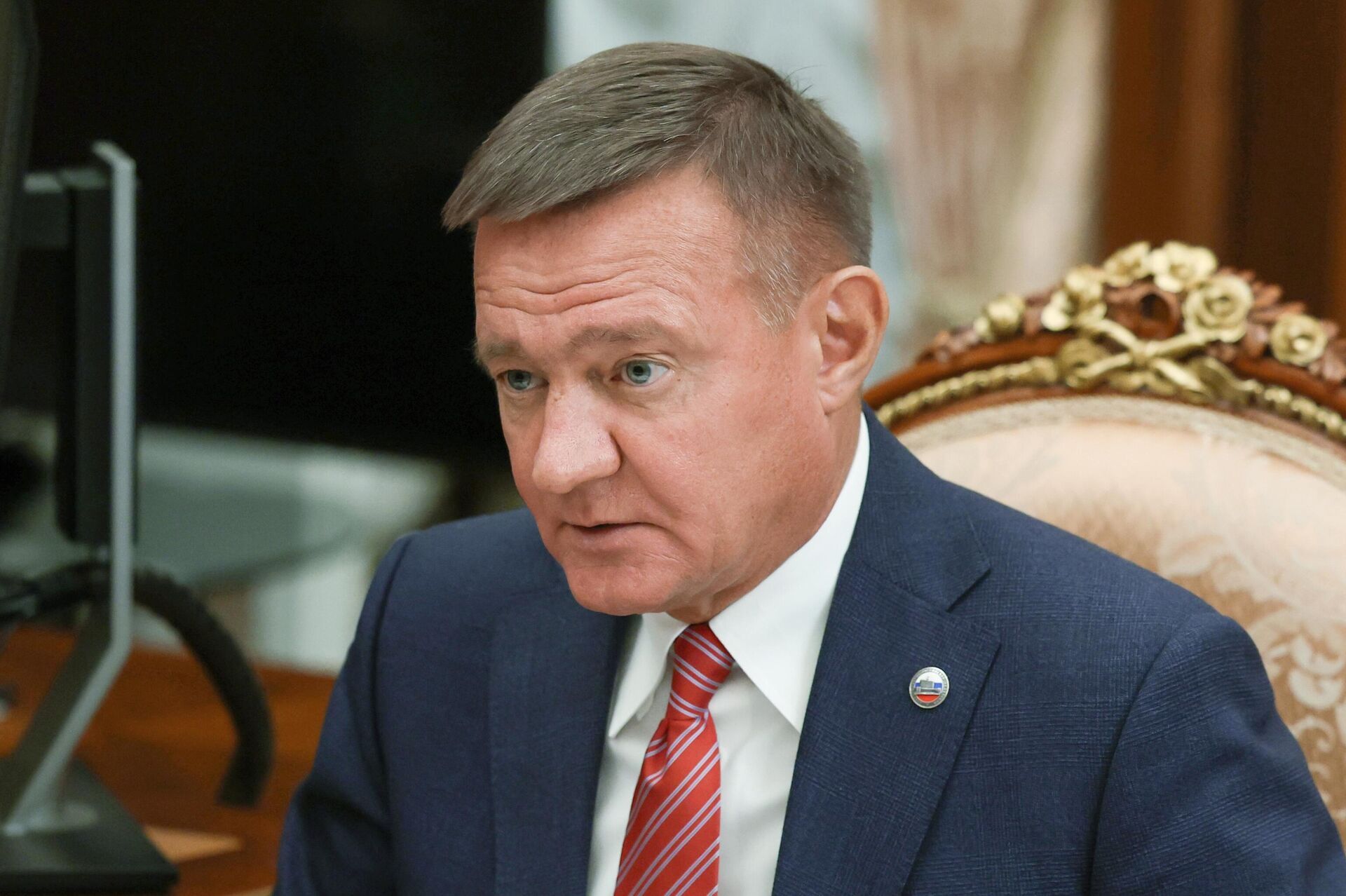 Министр транспорта РФ Роман Старовойт во время встречи с президентом РФ Владимиром Путиным - РИА Новости, 1920, 07.07.2025
