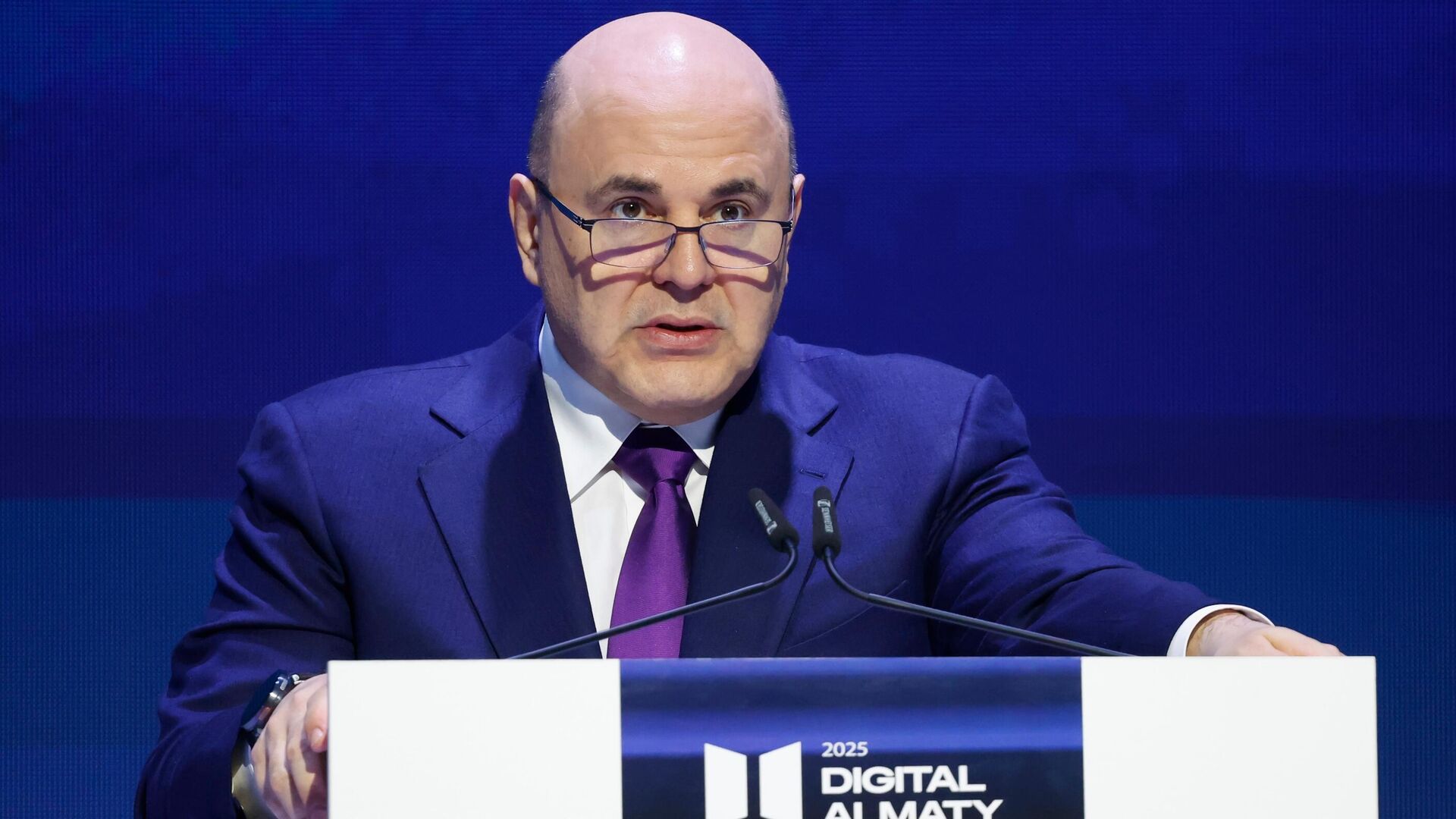 Председатель правительства РФ Михаил Мишустин выступает на форуме Digital Almaty 2025. 31 января 2025 - РИА Новости, 1920, 31.01.2025