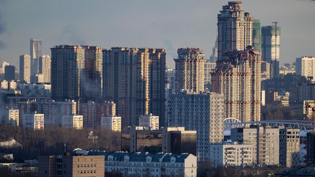 Вид на ЖК Алые паруса в районе Щукино в Москве