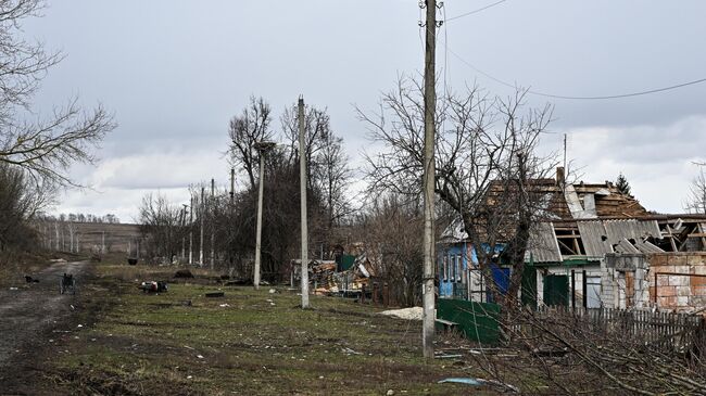 Разрушенные дома в Курской области