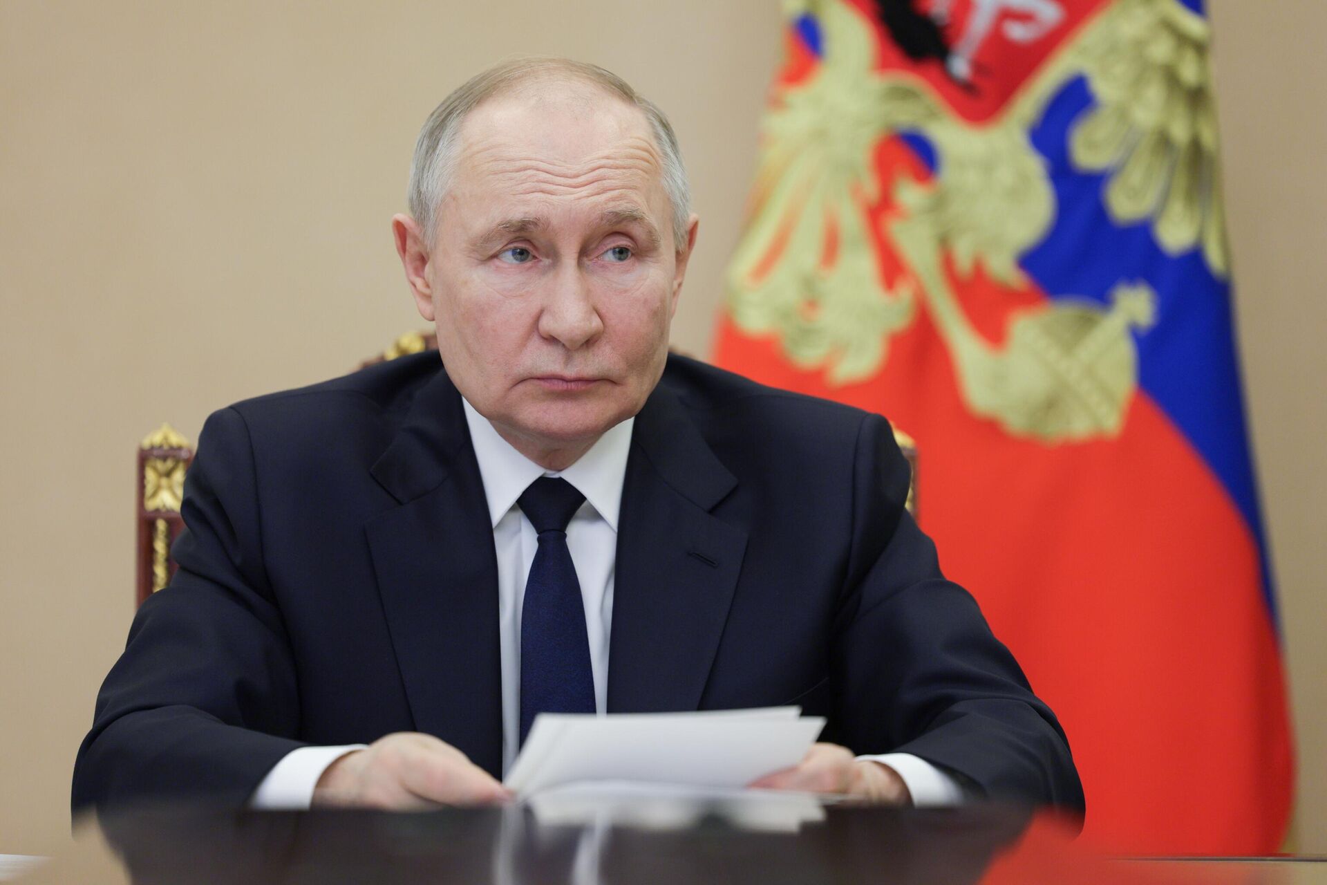 Президент России Владимир Путин в режиме видеоконференции проводит заседание Совета при президенте по науке и образованию - РИА Новости, 1920, 13.02.2025