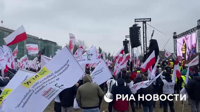 Протесты польских фермеров в Гданьске, где проходит выездное заседание Еврокомиссии