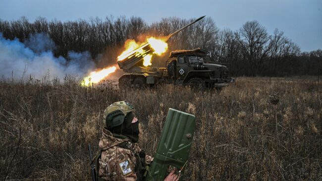 Боевая работа РСЗО Град