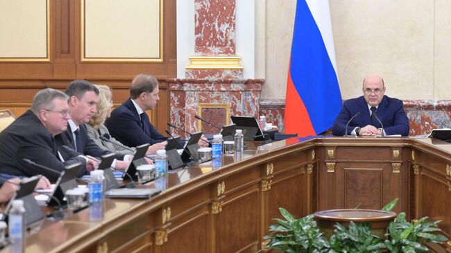 Председатель правительства РФ Михаил Мишустин проводит заседание кабинета министров РФ