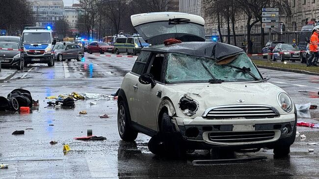 Место наезда автомобиля на людей в Мюнхене