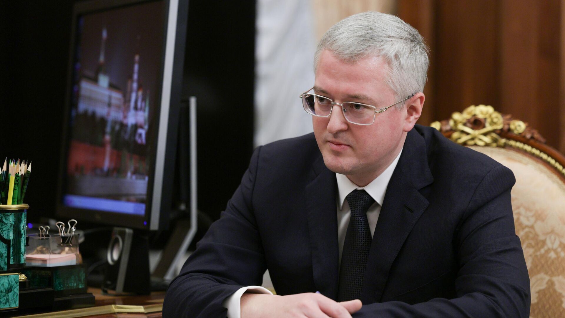 Губернатор Камчатского края Владимир Солодов во время встречи с президентом РФ Владимиром Путиным - РИА Новости, 1920, 17.02.2025