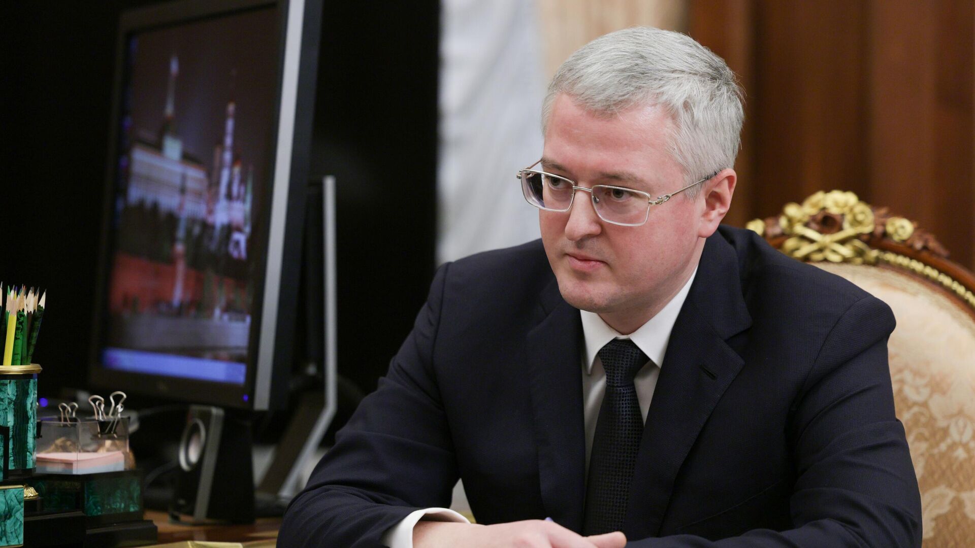 Губернатор Камчатского края Владимир Солодов во время встречи с президентом РФ Владимиром Путиным - РИА Новости, 1920, 17.02.2025