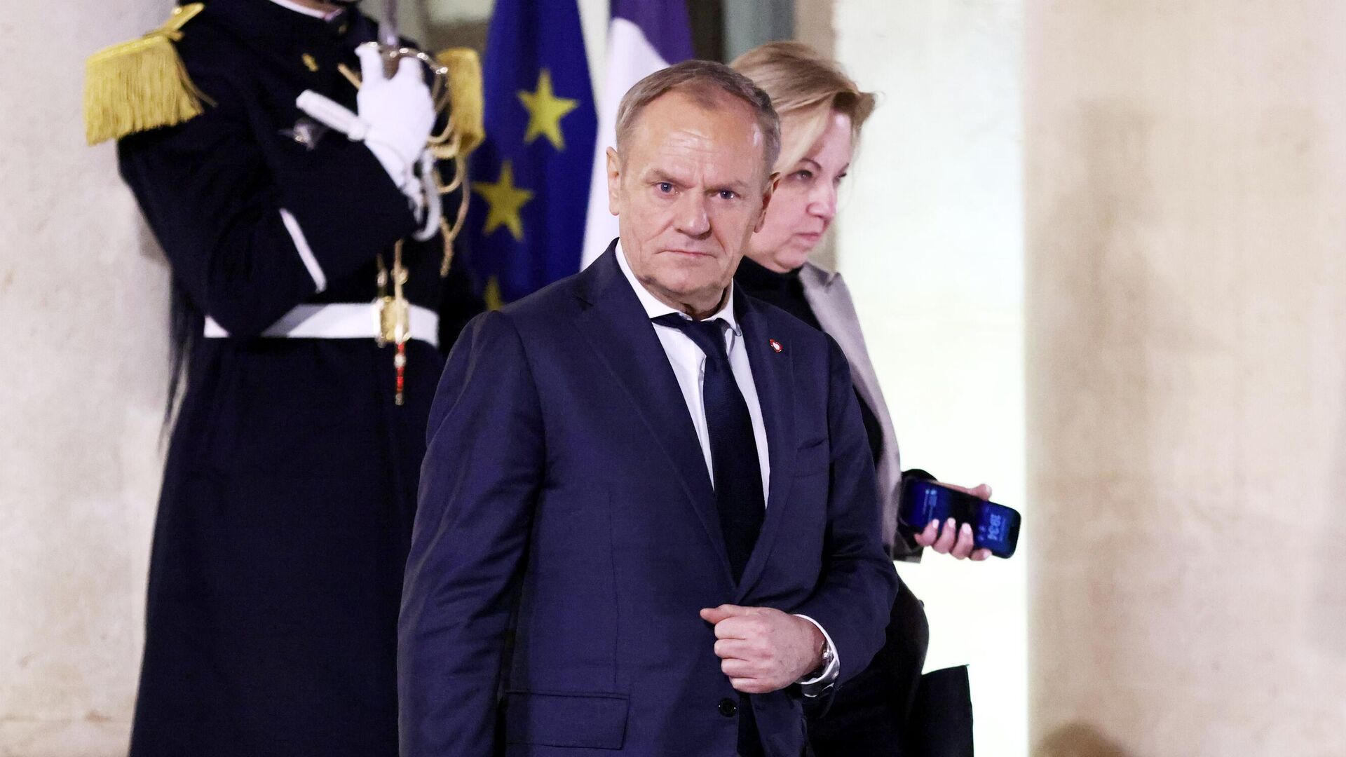 Премьер-министр Польши Дональд Туск после окончания саммита по Украине в Париже. 17 февраля 2025 Премьер-министр Польши Дональд Туск после окончания саммита по Украине в Париже. 17 февраля 2025 - РИА Новости, 1920, 17.02.2025