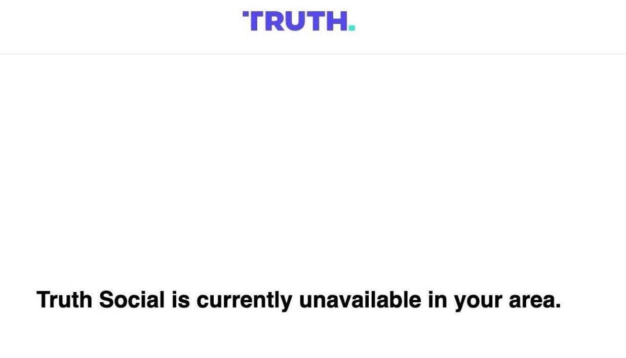 Сообщение о блокировке Truth Social Сообщение о блокировке Truth Social - РИА Новости, 1920, 20.02.2025