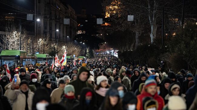 Акция протеста в Тбилиси, 25 февраля 2025