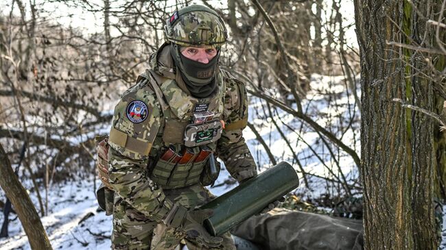 Российский военнослужащий в Курской области