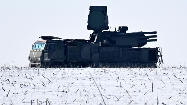 ЗРК Панцирь на боевом дежурстве в зоне проведения специальной военной операции