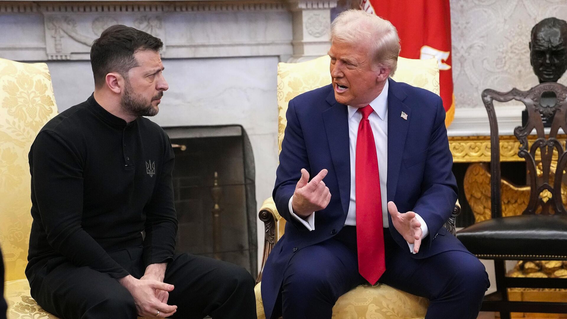 Дональд Трамп и Владимир Зеленский во время встречи в Вашингтоне - РИА Новости, 1920, 04.03.2025