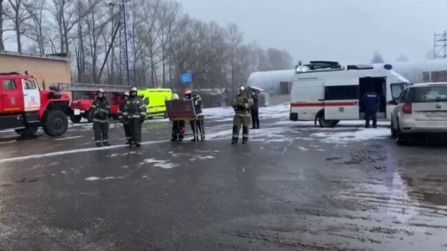 Тушение пожара на складе в Подмосковье 