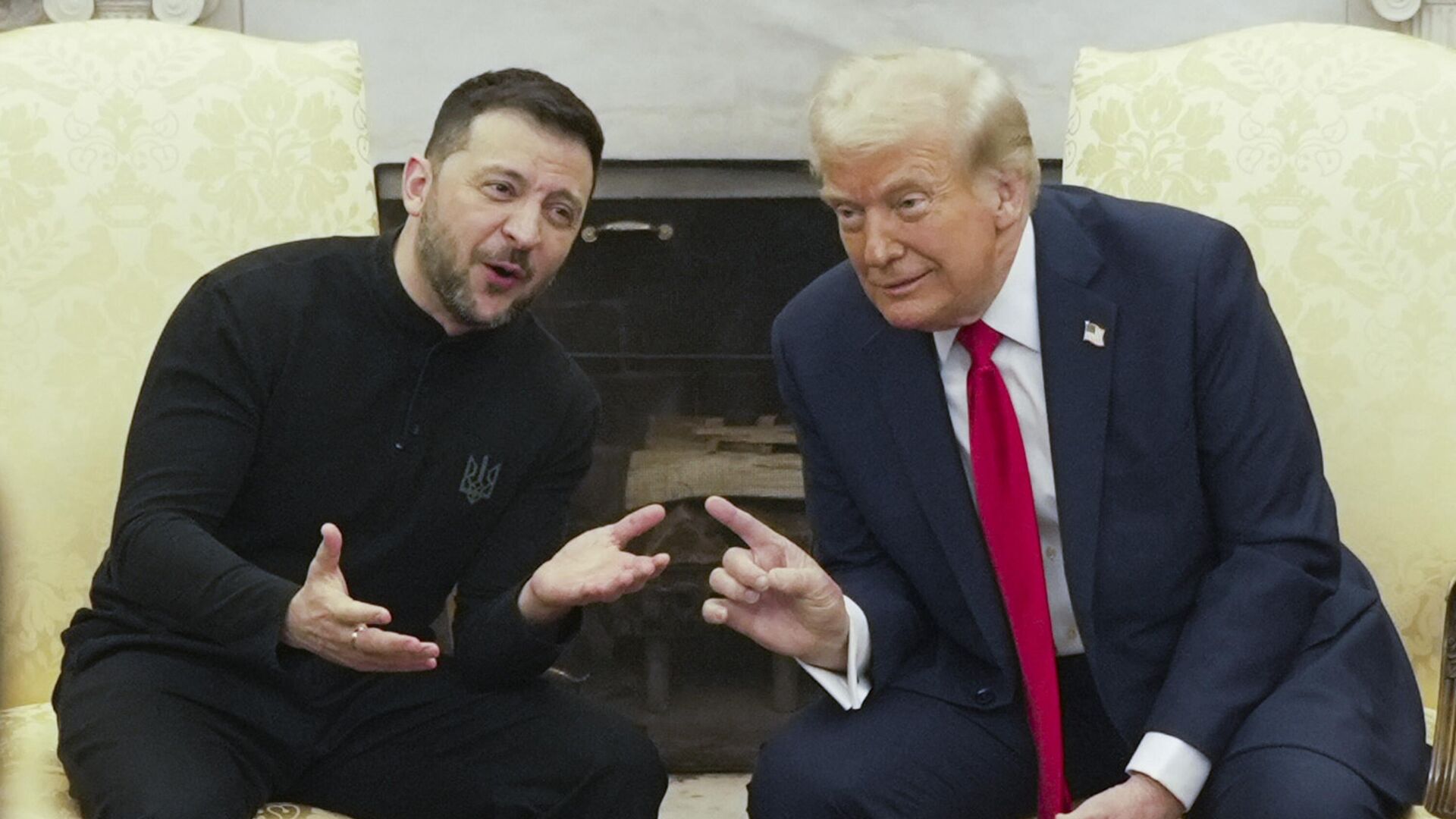 Президент США Дональд Трамп и Владимир Зеленский во время встречи в Вашингтоне - РИА Новости, 1920, 03.03.2025