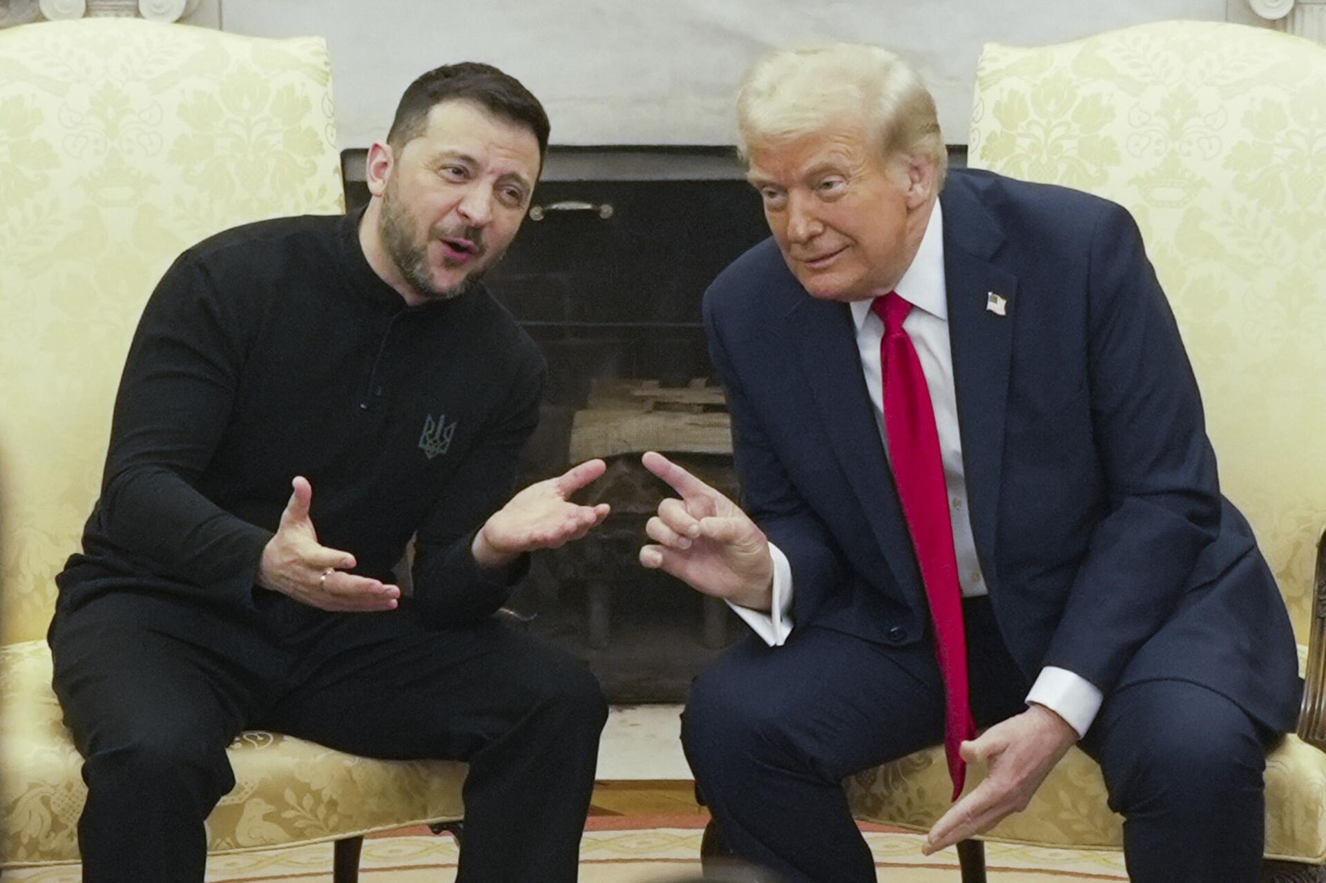 Президент США Дональд Трамп и Владимир Зеленский во время встречи в Вашингтоне - РИА Новости, 1920, 04.03.2025