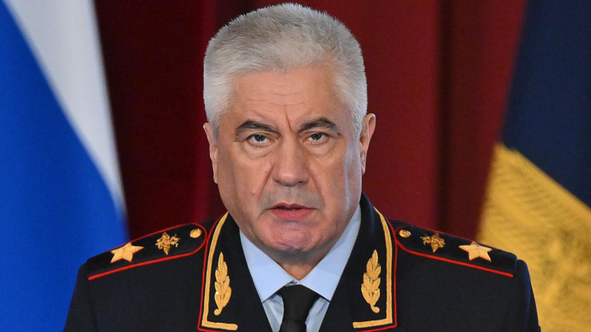Министр внутренних дел РФ Владимир Колокольцев выступает на ежегодном расширенном заседании коллегии министерства внутренних дел РФ. 5 марта 2025 - РИА Новости, 1920, 05.03.2025