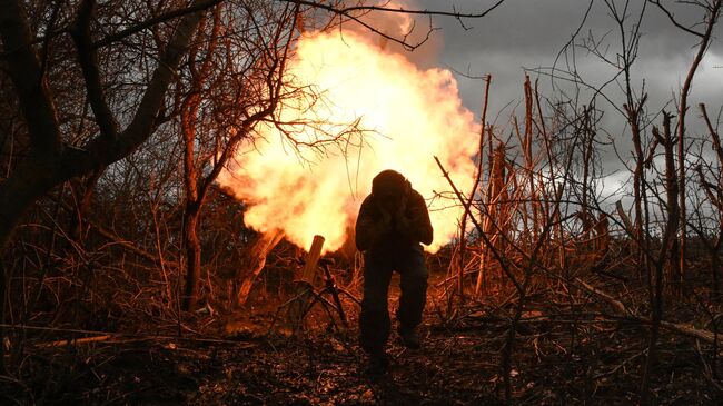 Боевая работа расчета 120мм миномета 352 полка группировки войск Север в Курской области