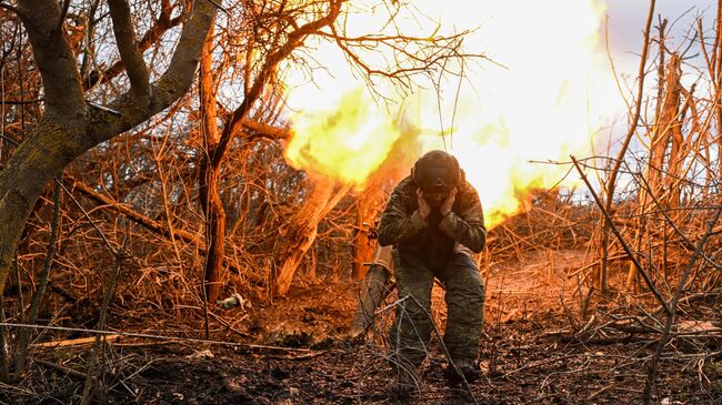 Боевая работа расчета 120мм миномета 352 полка группировки войск Север в Курской области