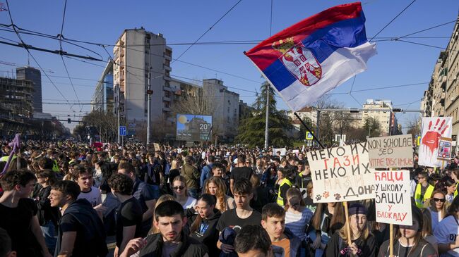 Акция протеста в Белграде, Сербия