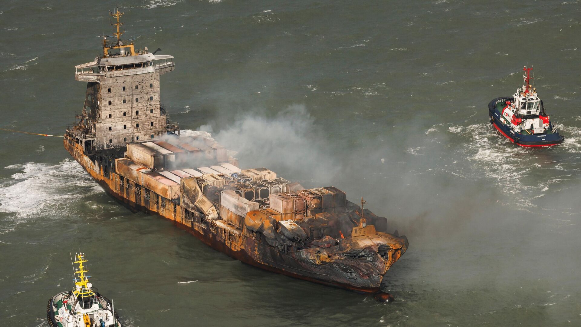 Место столкновения нефтяного танкера MV Stena Immaculate и грузового судна MV Solong в Северном море - РИА Новости, 1920, 14.03.2025