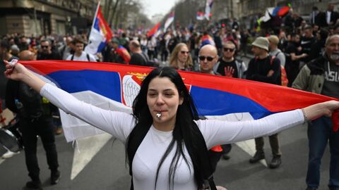 Акция протеста в Белграде