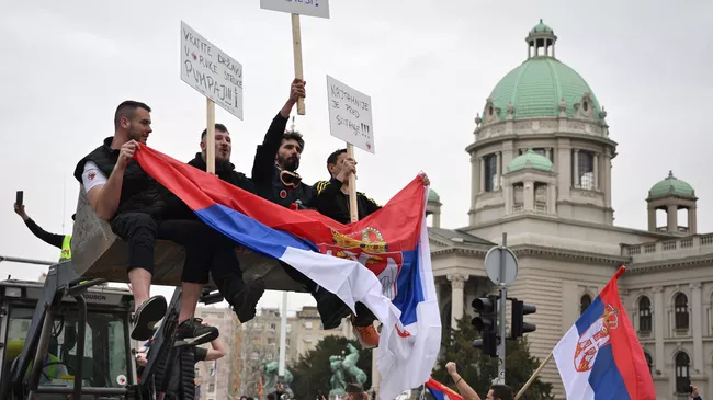 Акция протеста в Белграде
