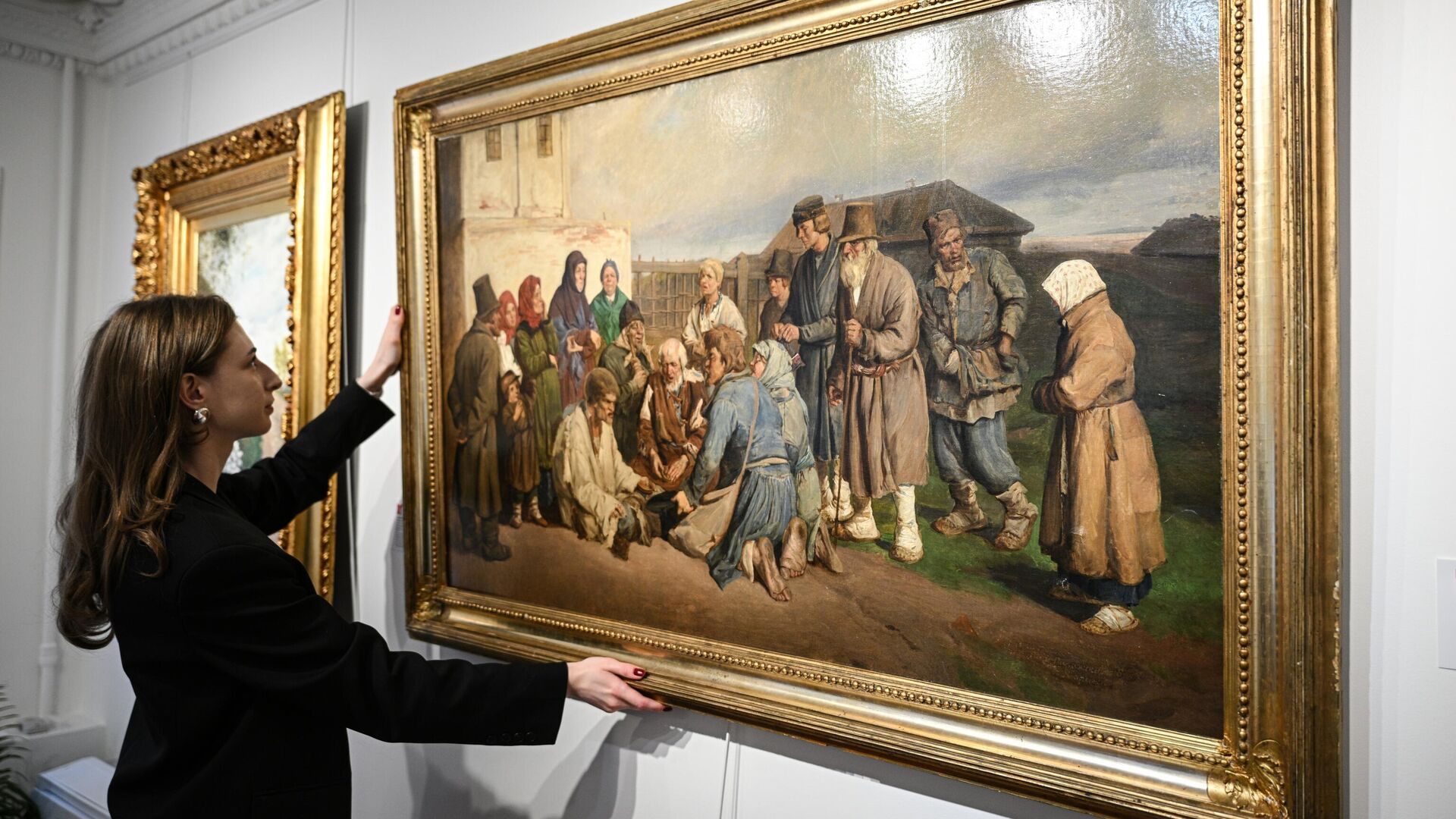 Картина Виктора Васнецова Богомольцы из раннего периода творчества художника, обнаруженную экспертами Русского музея - РИА Новости, 1920, 17.03.2025