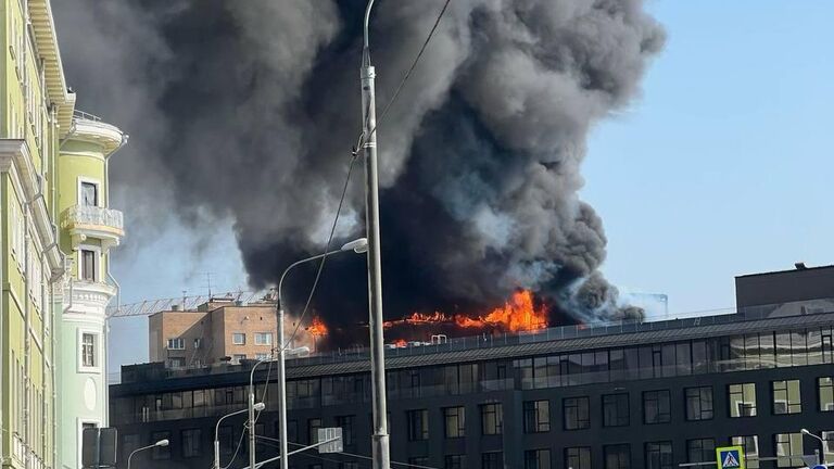 Пожар в ЖК Роза Росса в центре Москвы Пожар в ЖК Роза Росса в центре Москвы