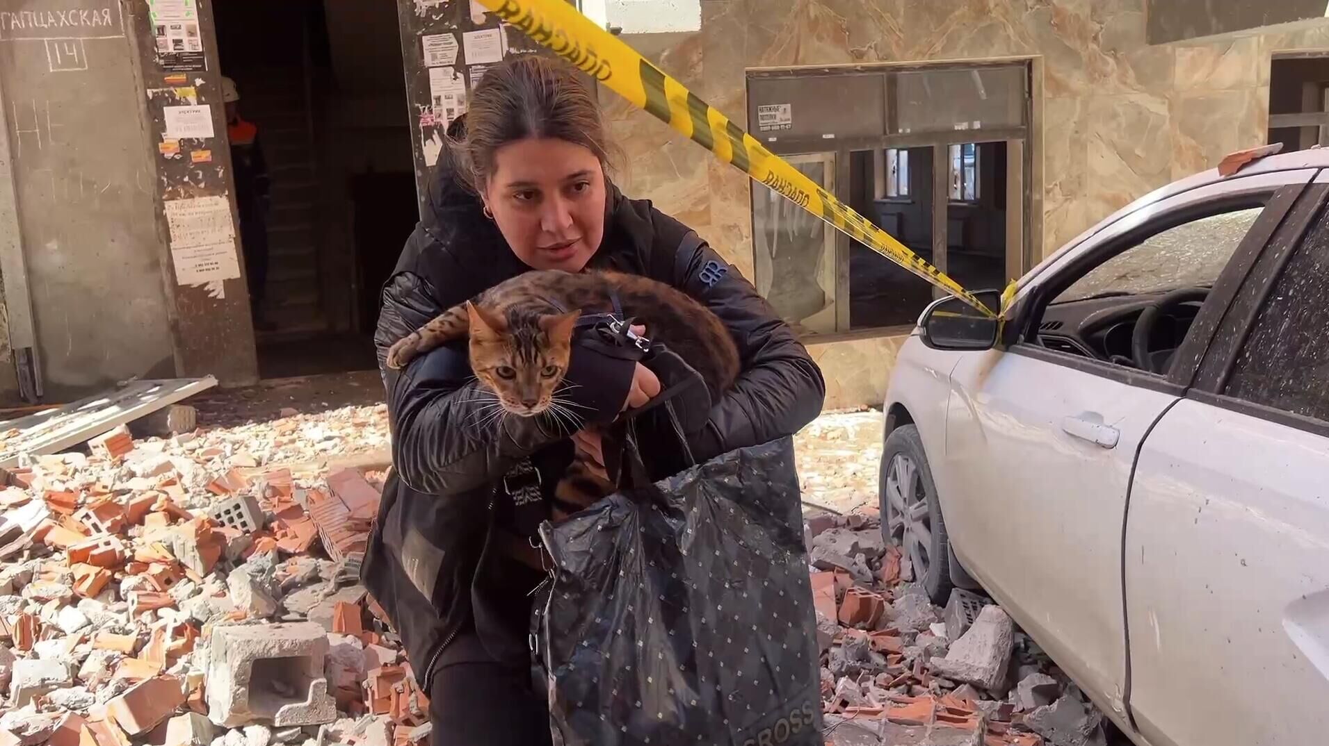 Дагестанские спасатели помогли жительнице дома в Махачкале, пострадавшего от взрыва газа, найти кота - РИА Новости, 1920, 25.03.2025