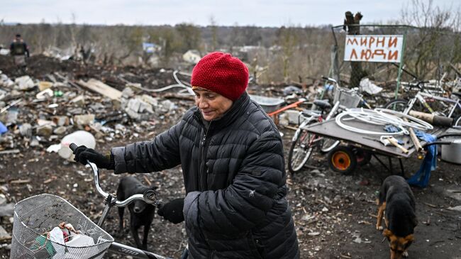 Мирная жительница в городе Суджа